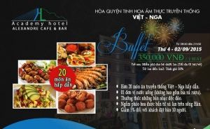 Bữa tiệc buffet lãng mạn tại khách sạn Academy ngày Quốc Khánh 2-9